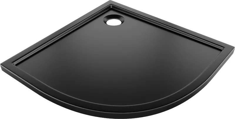 Mexen Flow base de duche semicircular slim 100 x 100 cm, preto mate - 46Q701010