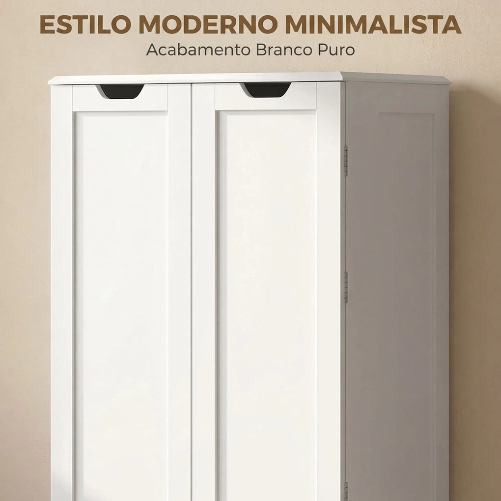 Armário Despenseiro de Cozinha com Prateleiras nas Portas e 2 Gavetas Móvel Auxiliar 58x38x120 cm Branco