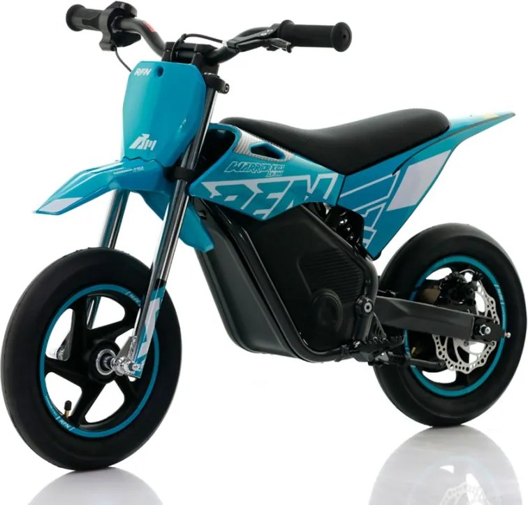 Mini moto eléctrica velocidade até 13 Km/h C/Limitador RFN Warrior Kids SX-E150 150W 12/12” Supermotard Azul Celeste