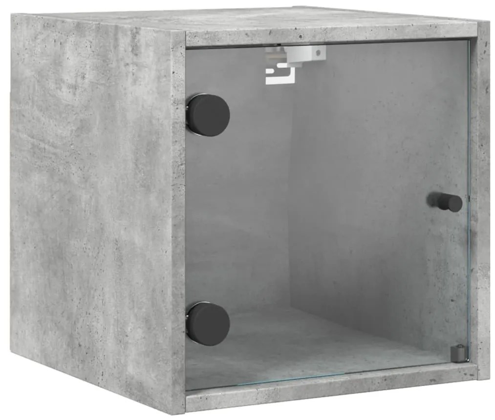 Mesa cabeceira c/ porta vidro 2 pcs 35x37x35cm cinzento cimento