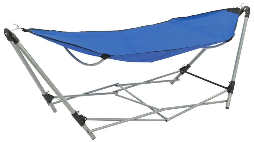 44363 vidaXL Rede com suporte dobrável azul