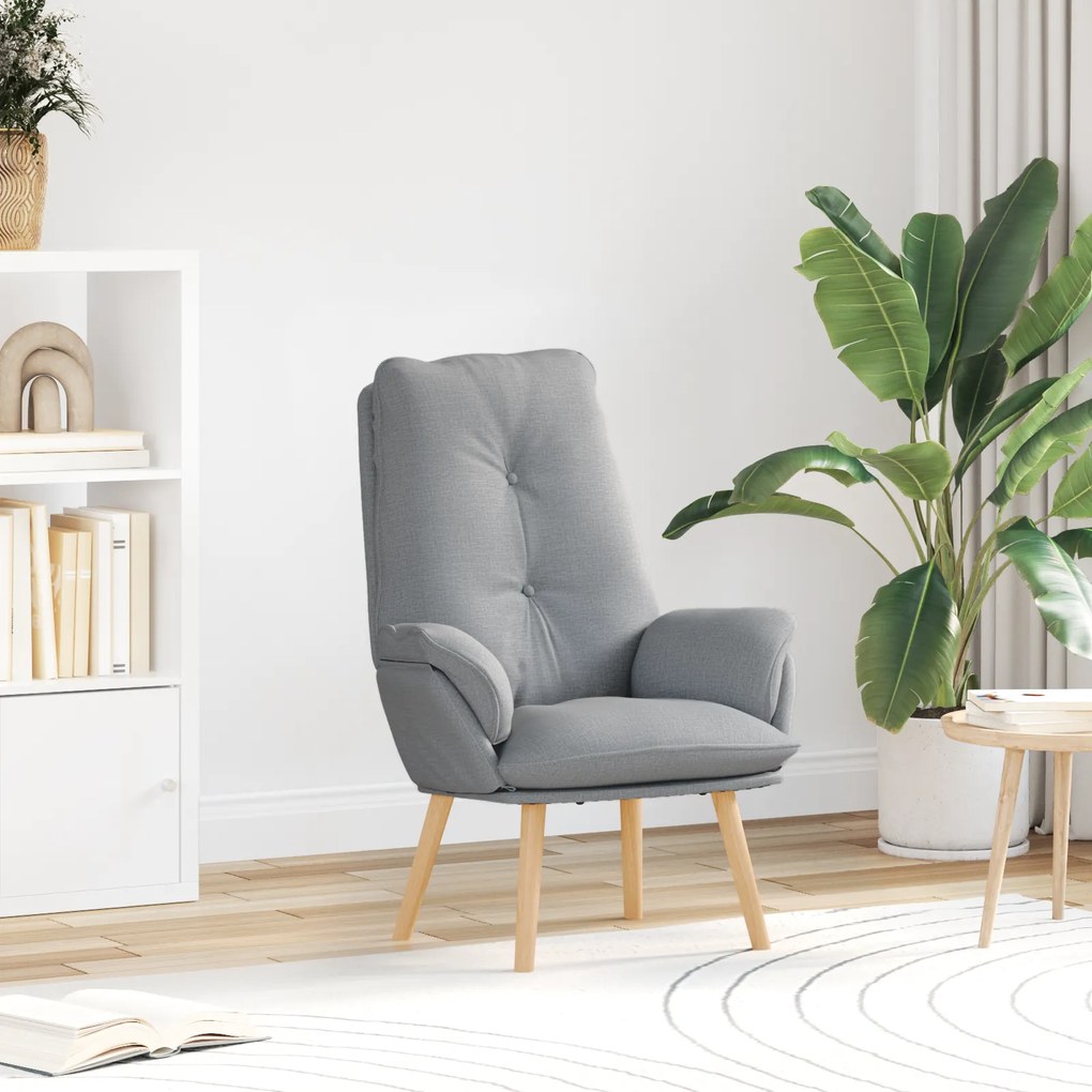 vidaXL Cadeira Relaxante em Tecido Cinza Claro