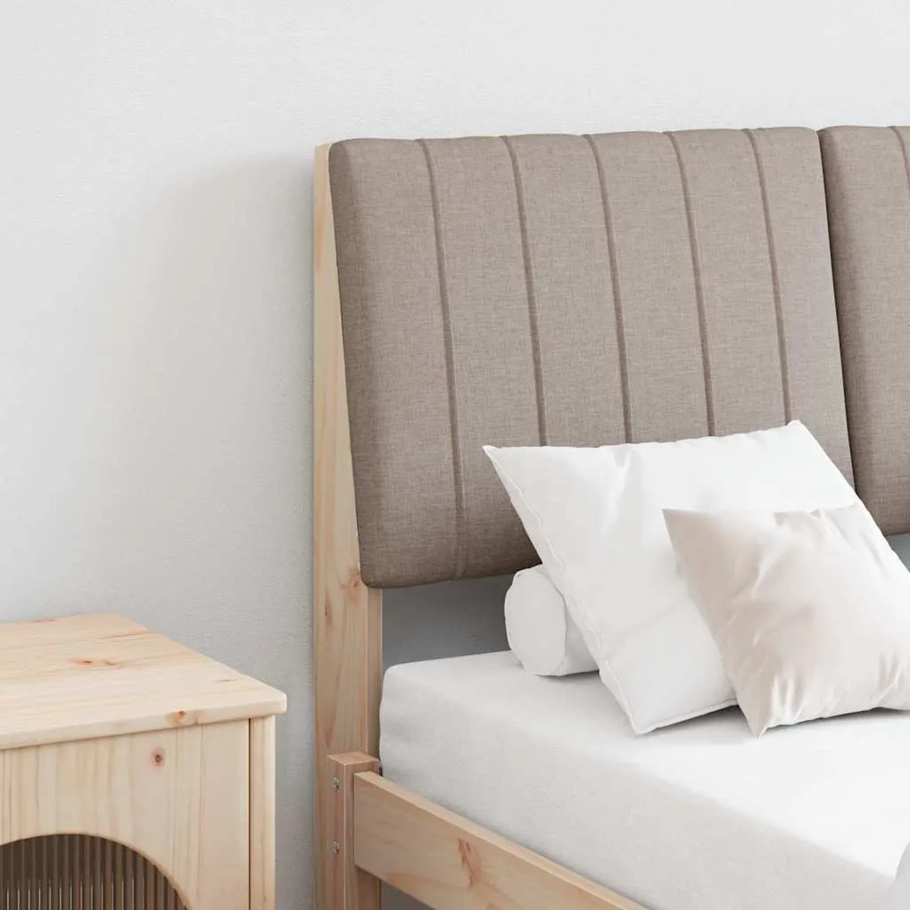 vidaXL Cabeceira estofada Cinzento-acastanhado 120 cm