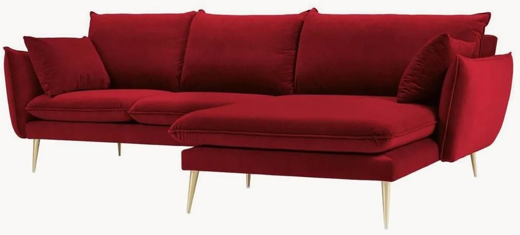 Sofá de canto em veludo Elio (4 lugares)