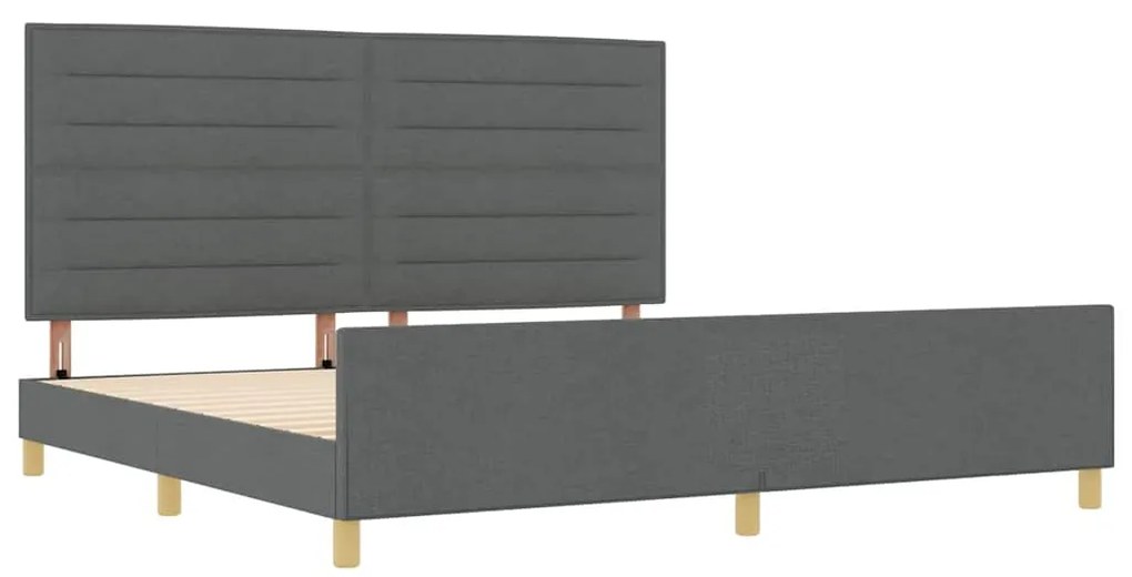 Estrutura de Cama de Tecido Cinza Escuro vidaXL 200x200 cm