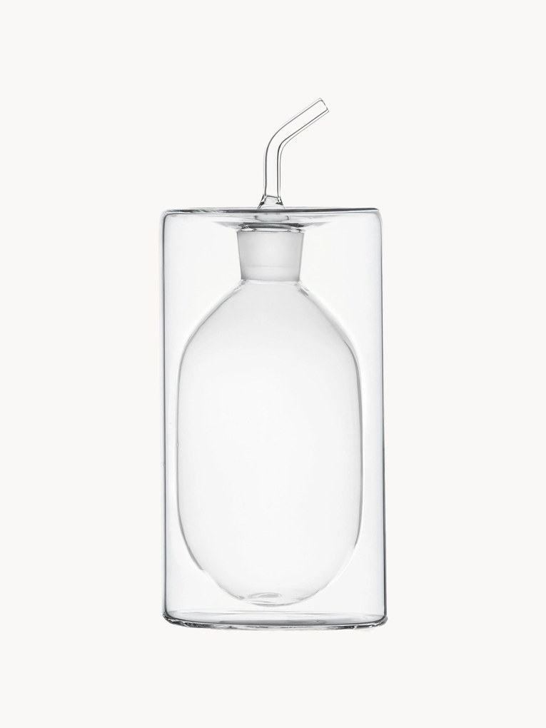 Dispensador de vinagre e azeite em borosilicato artesanal Cilindro, Alt 19 cm