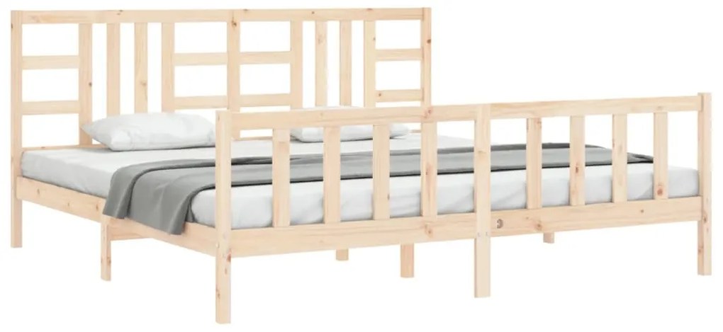 Cama sem colchão 200x200 cm madeira de pinho maciça