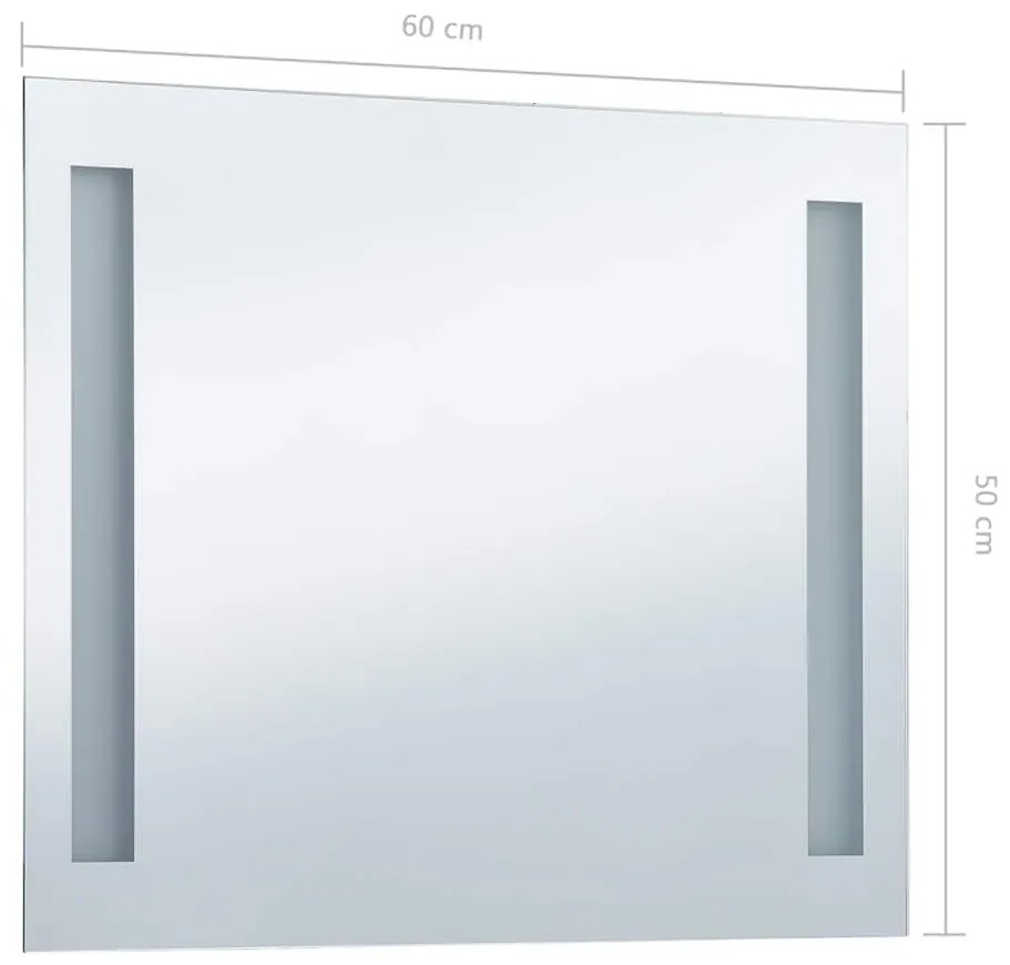 Espelho de parede LED para casa de banho 60x50 cm