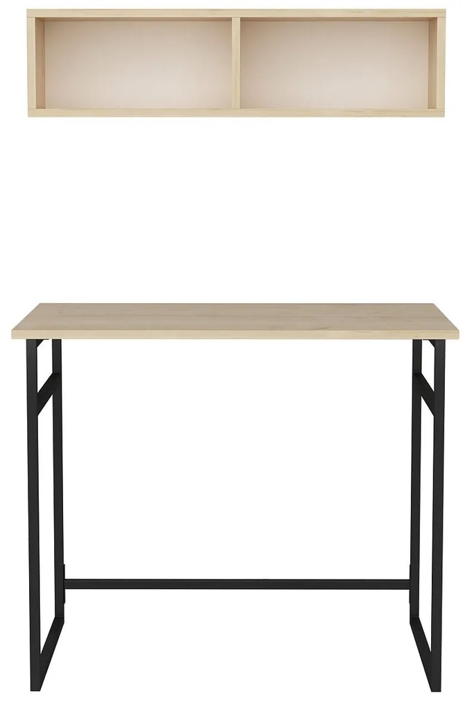 Secretária de Estudo Hussum - Preto Carvalho - 90x60x75 cm