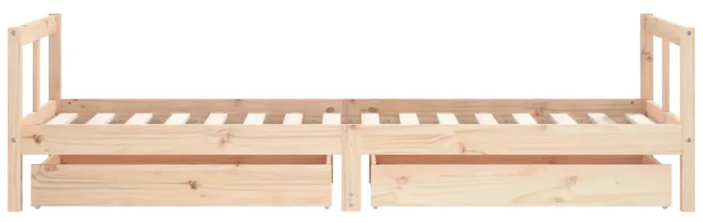 Estrutura de cama infantil c/ gavetas 80x200 cm pinho maciço