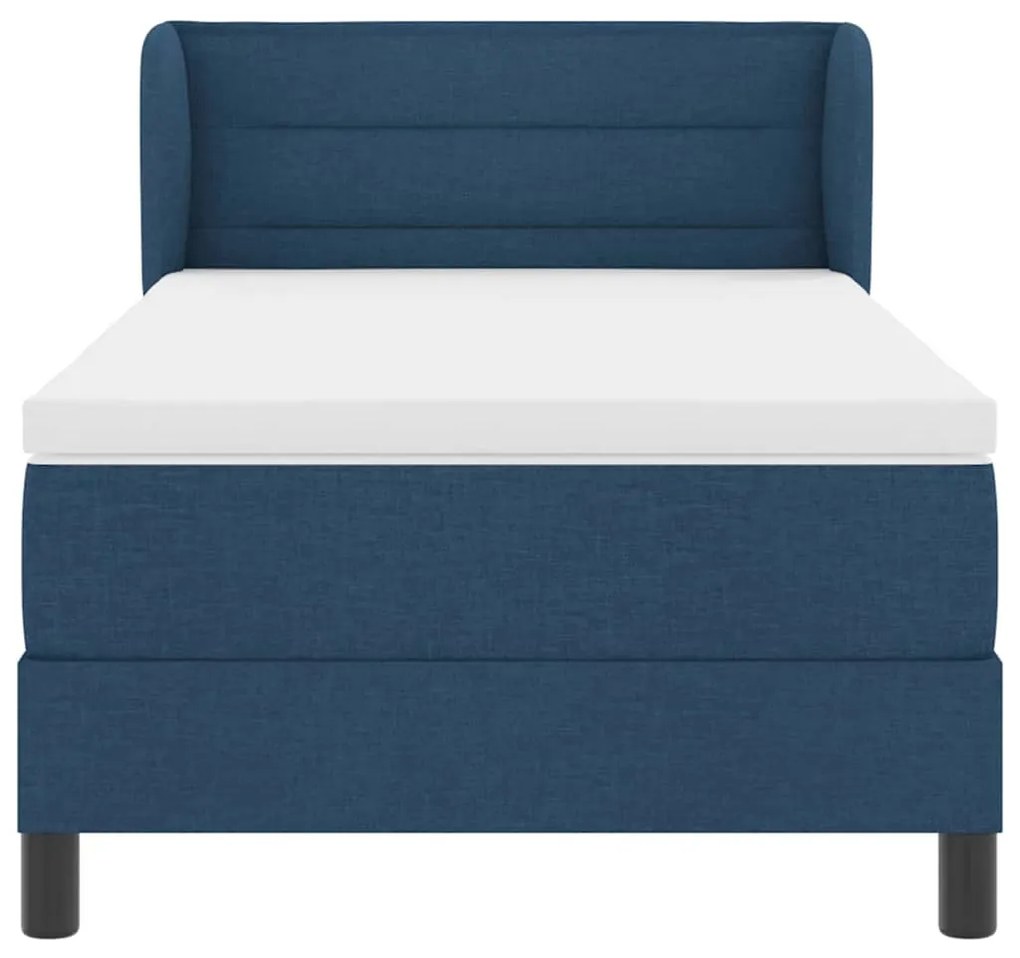 Cama Box Spring vidaXL com Colchão Azul 90x200 cm Tecido