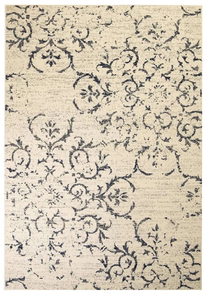 vidaXL Tapete moderno com design floral 140x200 cm bege/azul