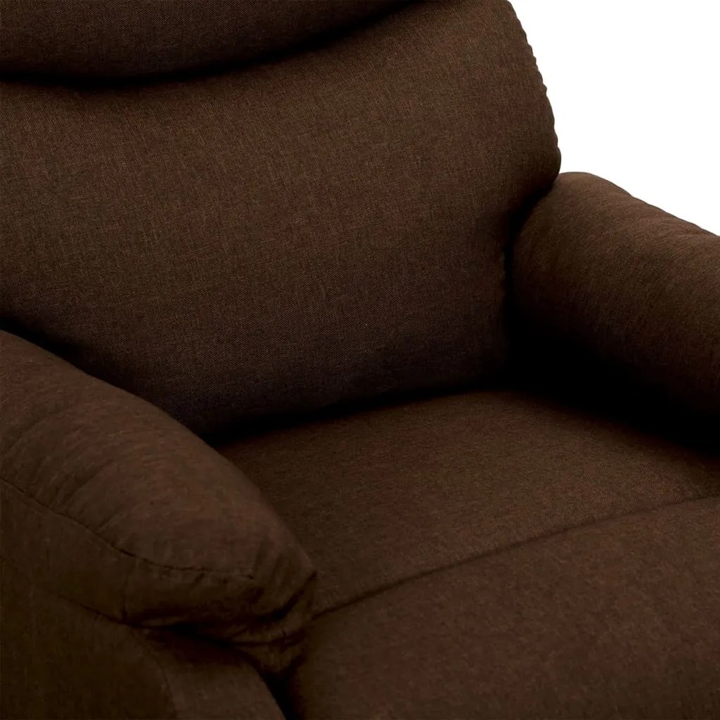 Poltrona elevatória de massagens tecido castanho-escuro