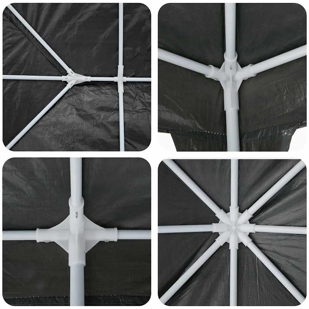 Tenda de Festa com 10 Lados Antracite - 6x4 m PE