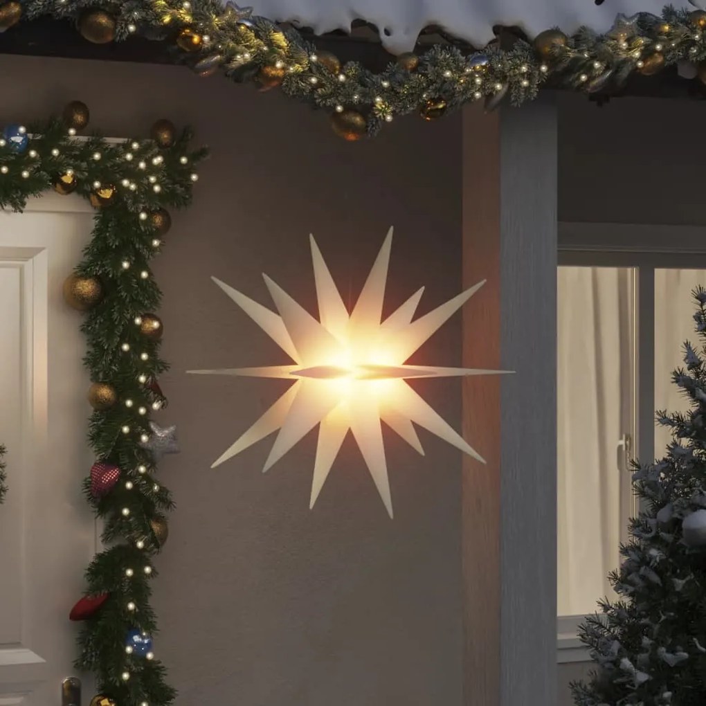 vidaXL Luzes de Natal com LEDs 3 pcs dobrável branco 100 cm