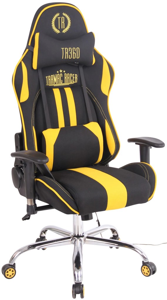 Cadeira Gaming Limit XM em tecido preto/amarelo