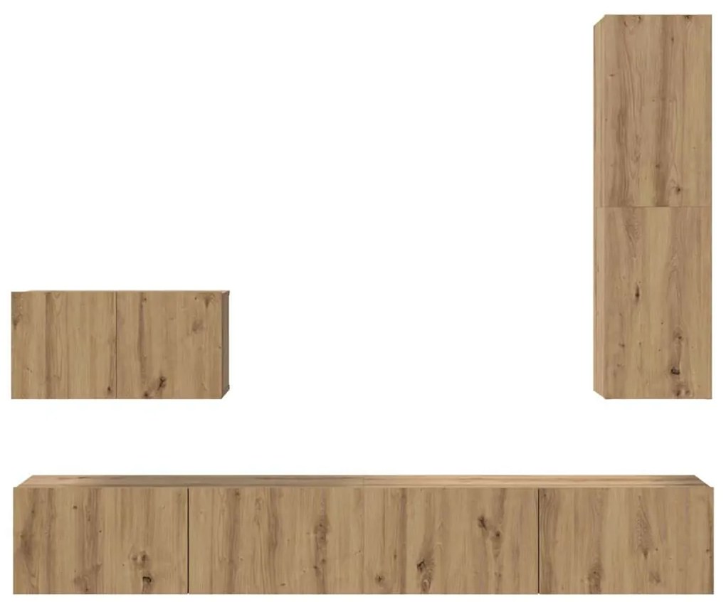 Conjunto de Estantes para TV 4 pcs carvalho artisiano Médio