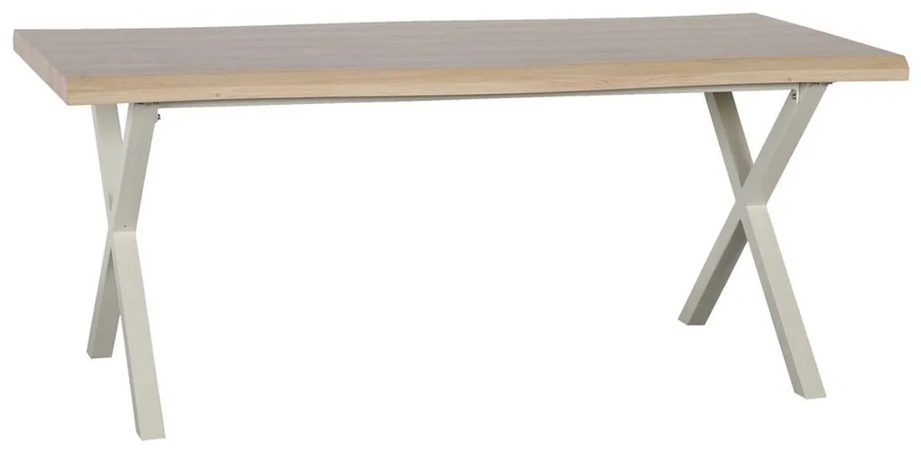 Mesa de Jantar Natural Metal 180 X 90 X 75 cm Creme Dmf