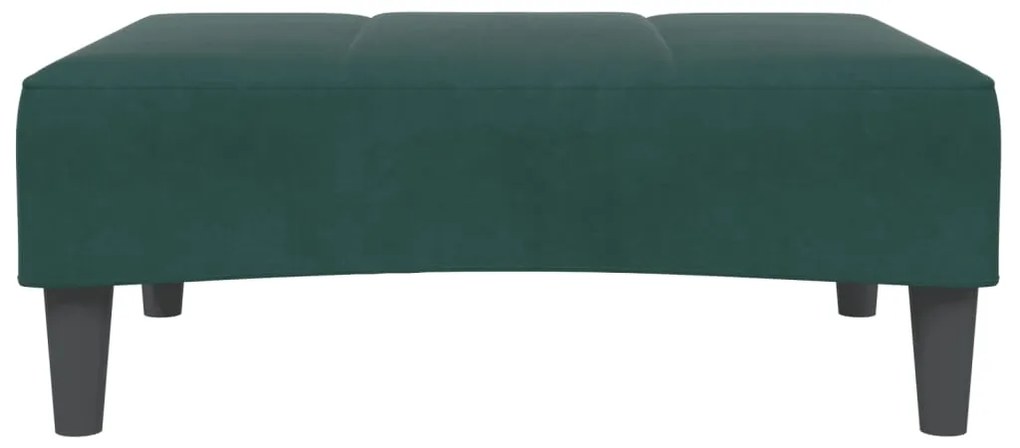 Sofá-cama 2 lugares c/ apoio de pés veludo verde-escuro