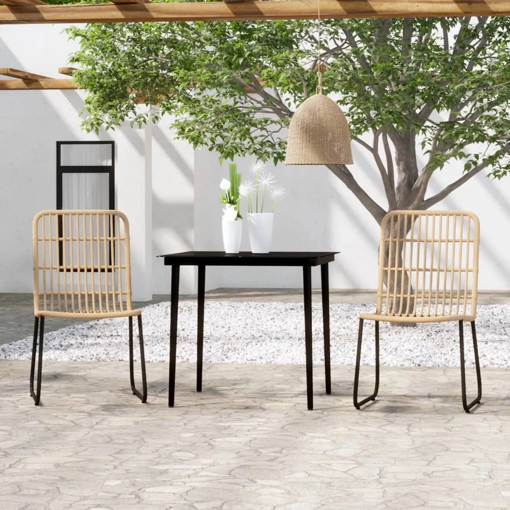 vidaXL 3 pcs conjunto de jantar para jardim cor de carvalho