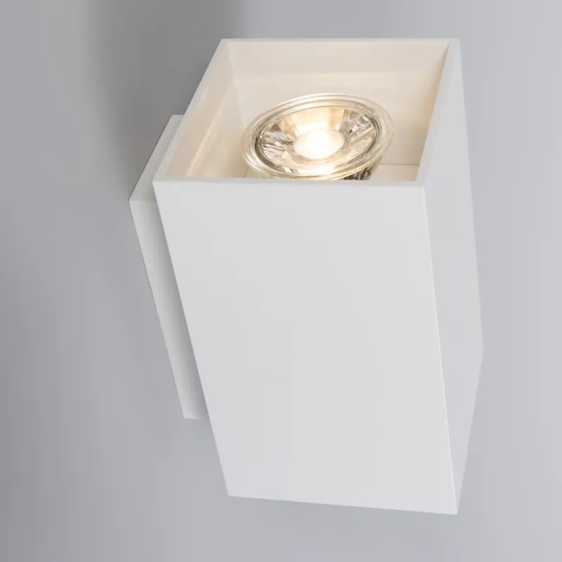 Candeeiro de parede moderno branco quadrado 2 luzes - Sandy