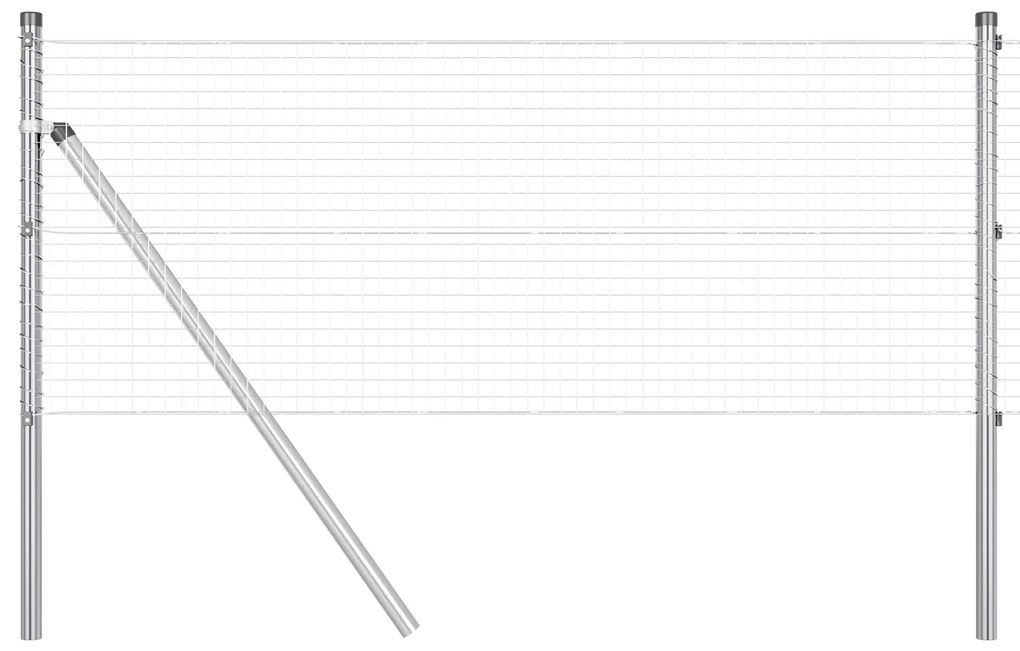 Cerca de Arame Soldado com 7 Postes 0.4x10 m Aço Galvanizado