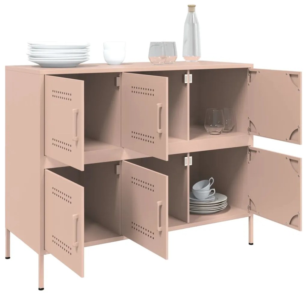 Aparador 100,5x39x79 cm aço rosa