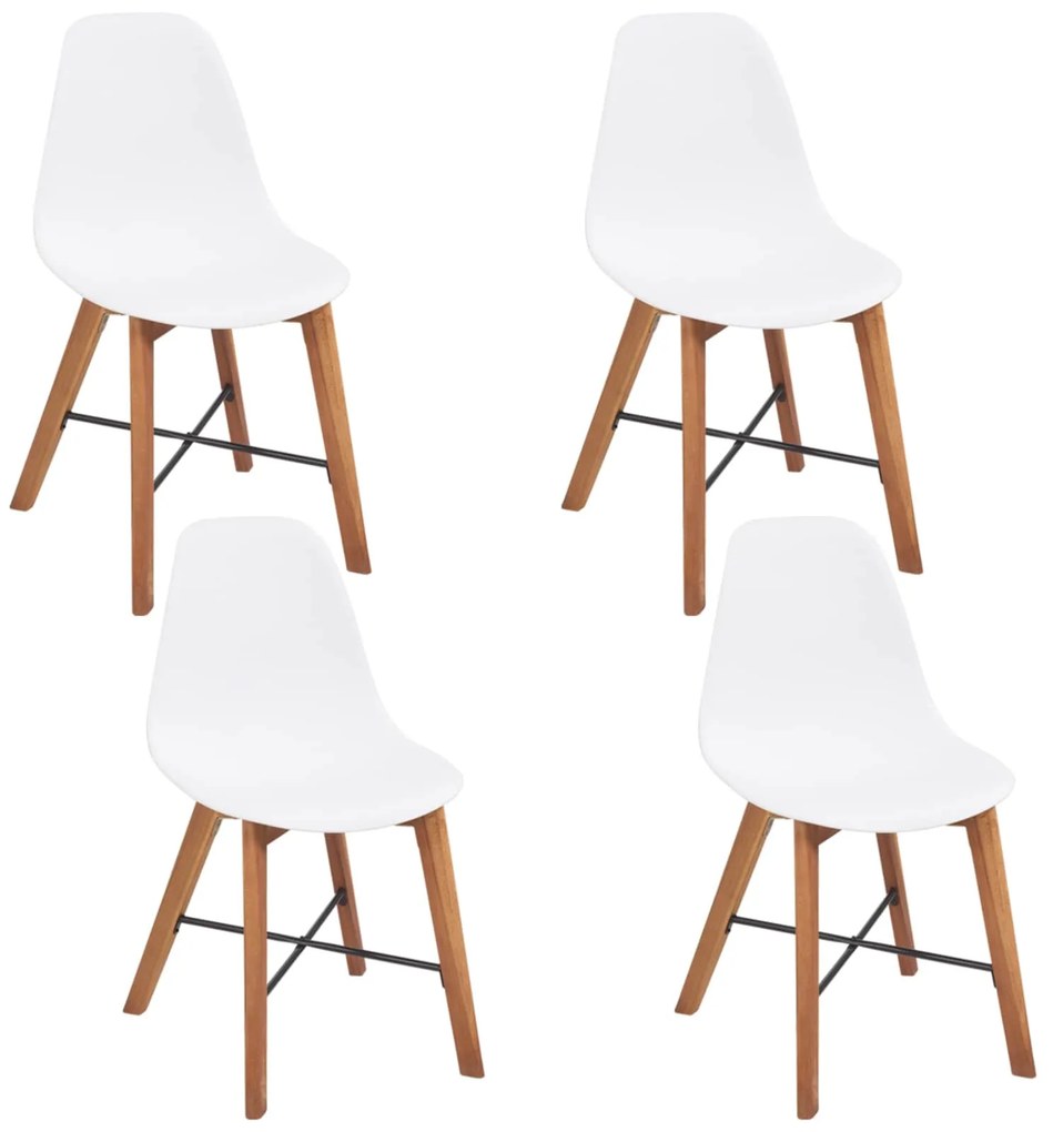 vidaXL Assentos de Cadeira 4 pcs Branco 39 x 39 x 46,5 cm Plástico