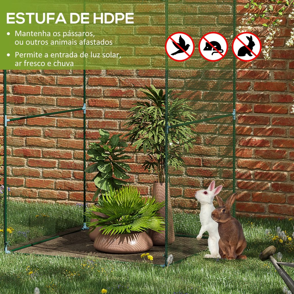 Estufa para Cultivo Estufa para Plantas com Porta Enrolável e Estrutur