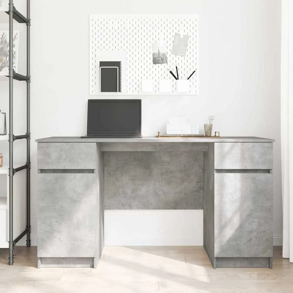 Escrivaninha vidaXL Cinza Concreto 140x49x76 cm Madeira Composta