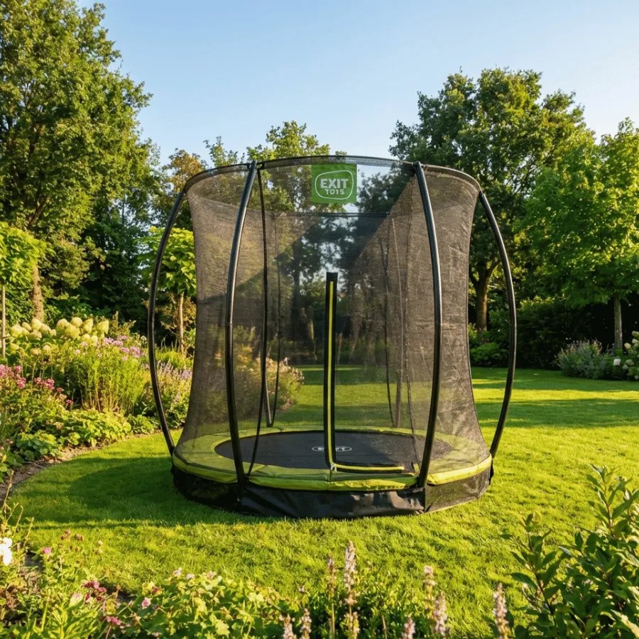 Trampolim de solo Silhouette ø183 cm com rede de segurança - verde