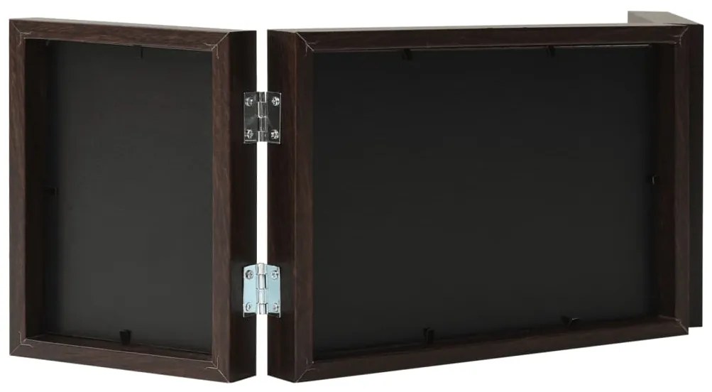 Moldura com três dobras 28x18 cm+2x(13x18 cm) castanho-escuro