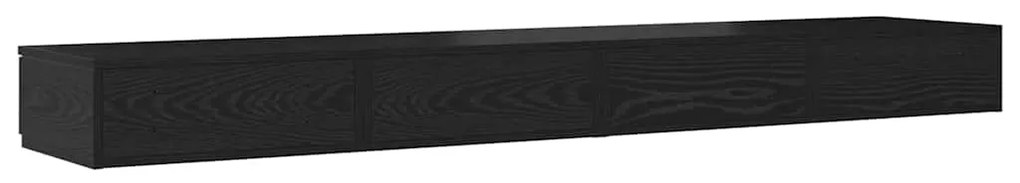 Gavetas de Cama vidaXL Pretas 180x36,5x16,5 cm em Madeira de Engenhari