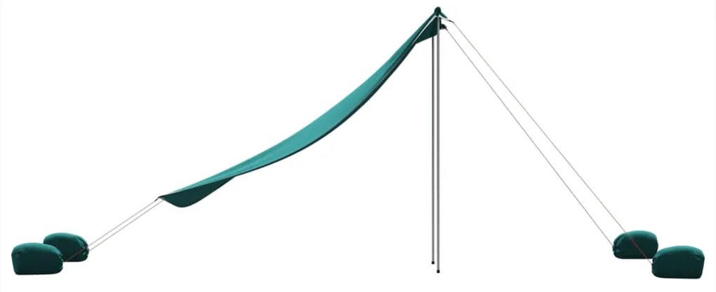 Toldo de praia com âncoras de areia 214x236 cm verde