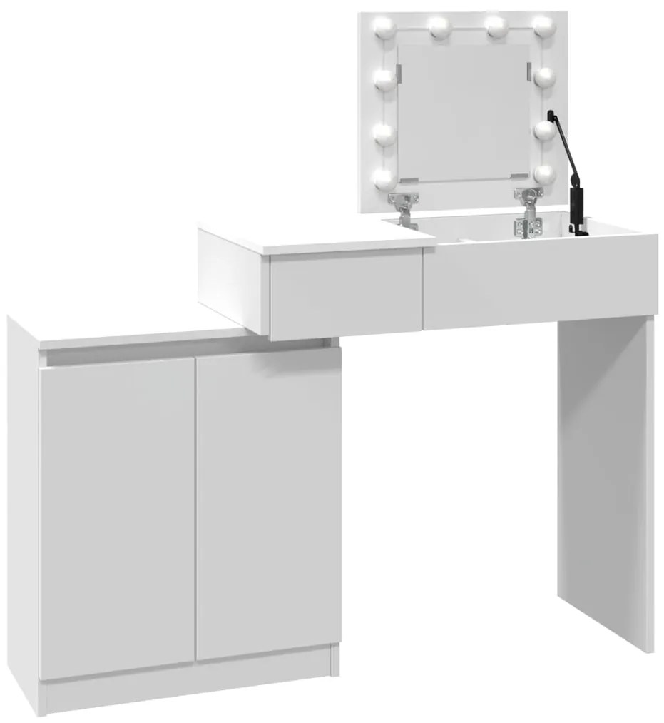 Toucador com LED 115x37x110,5 cm branco