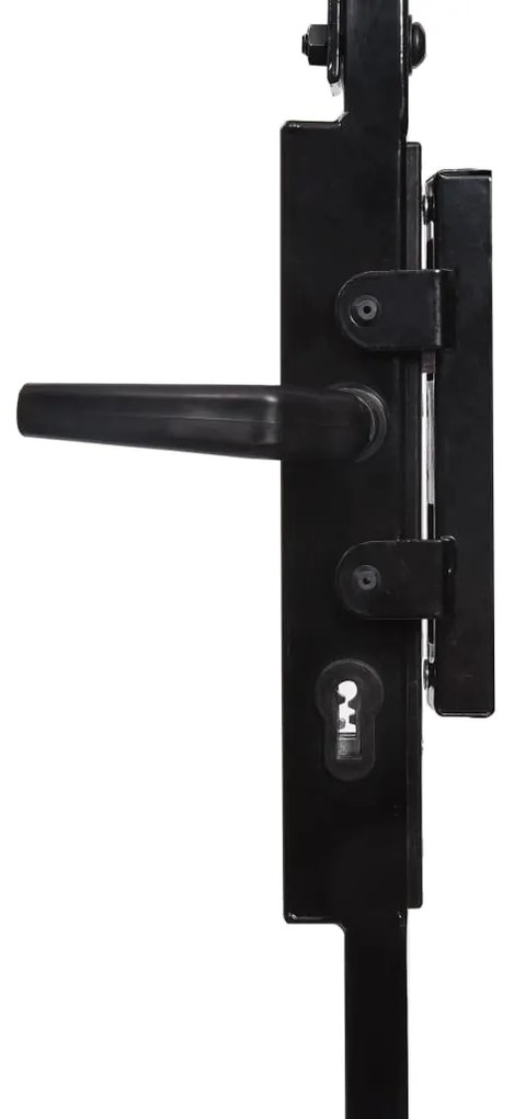 Portão de cerca com topo arqueado e 2 postes 105x204 cm preto