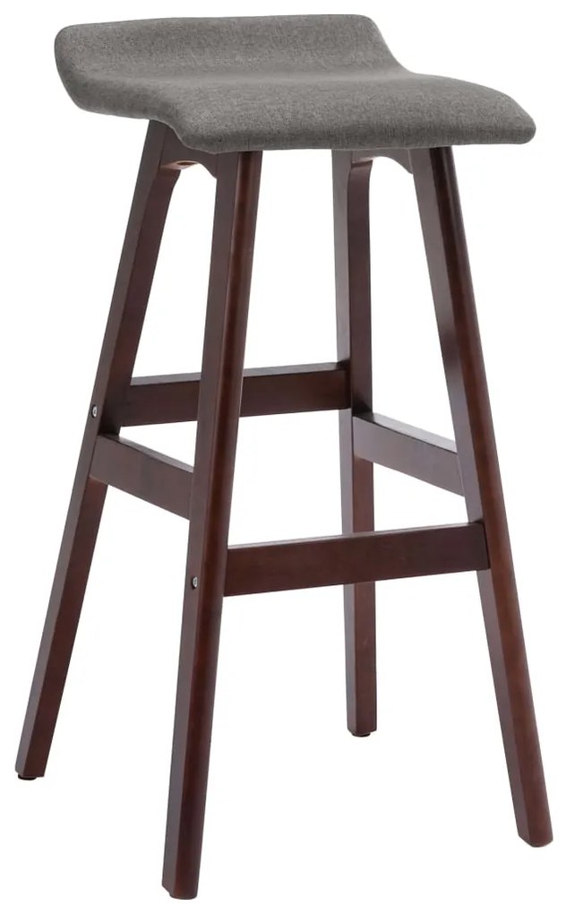 Cadeiras de bar 2 pcs tecido cinzento-escuro