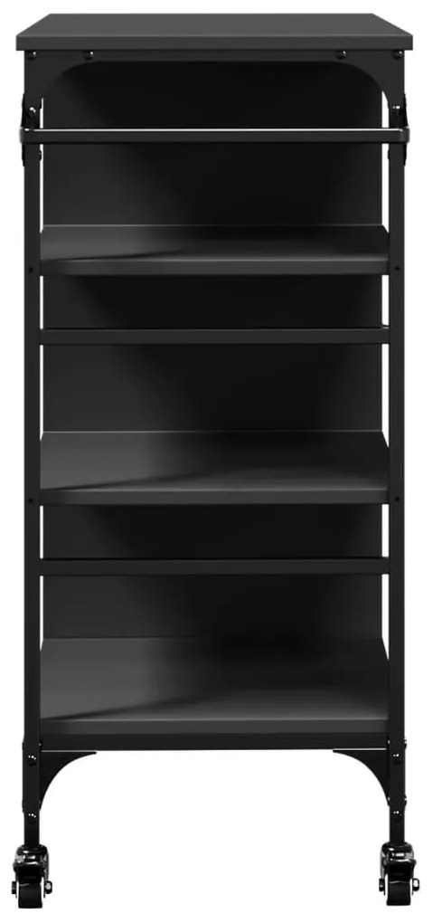 Carrinho de cozinha 87,5x38,5x84,5cm derivados de madeira preto