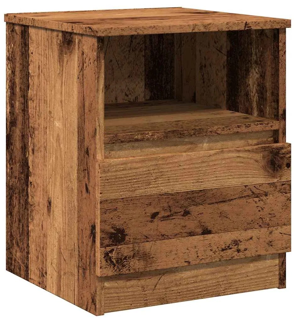 Mesa de cabeceira 2 pcs 40x40x50cm deriv. madeira madeira velha