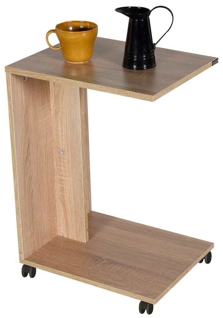 Mesa de Apoio "Volare" - Carvalho Sonoma - 35x65x45cm - Design Moderno