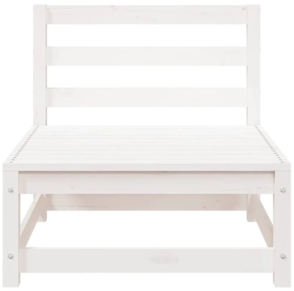 2 pcs conjunto lounge de jardim pinho maciço branco