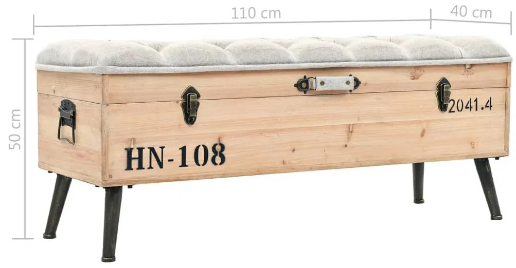 Banco de arrumação 110 cm abeto maciço