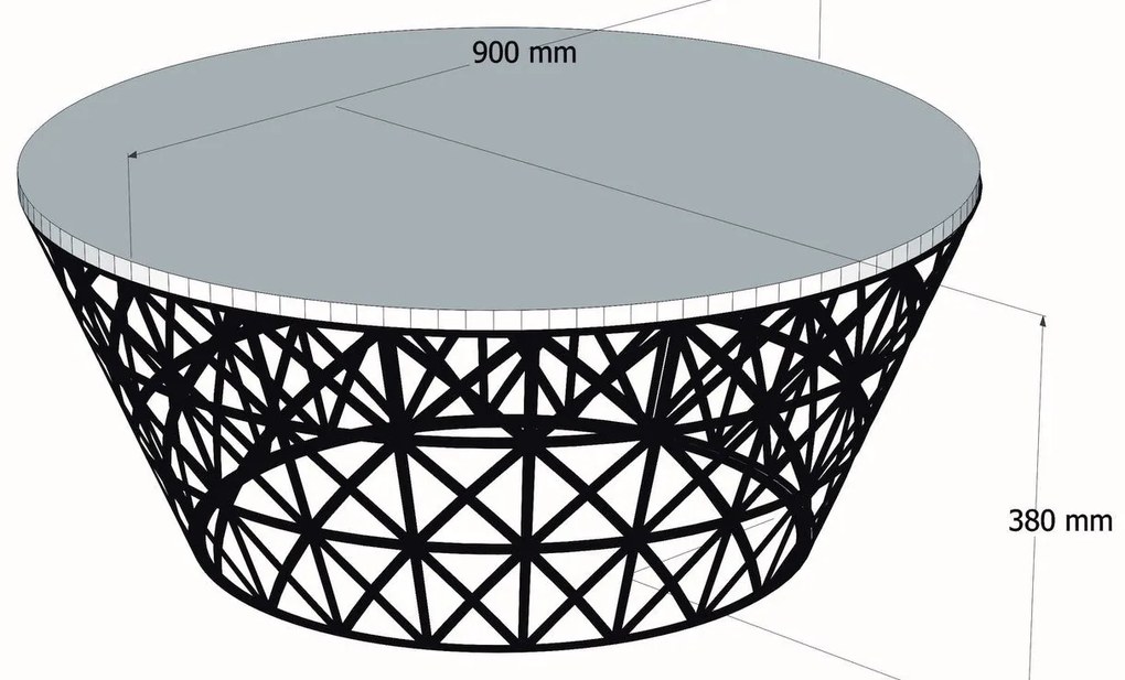 Mesa de Centro Stil – Preto – 90 cm x 38 cm x 90 cm