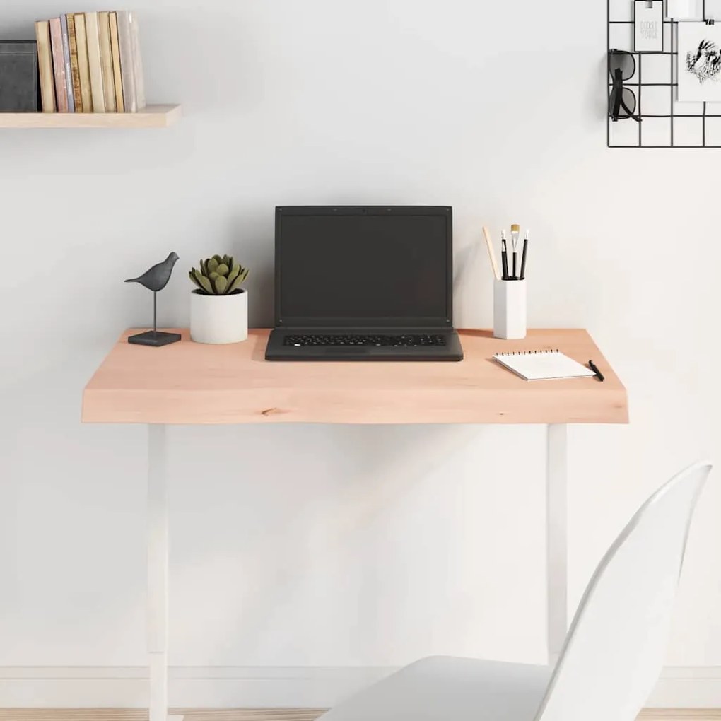 vidaXL Tampo de mesa 80x40x(2-6) cm carvalho maciço não tratado