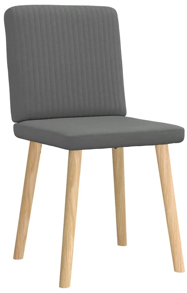 Cadeiras de jantar 2 pcs tecido cinzento-escuro