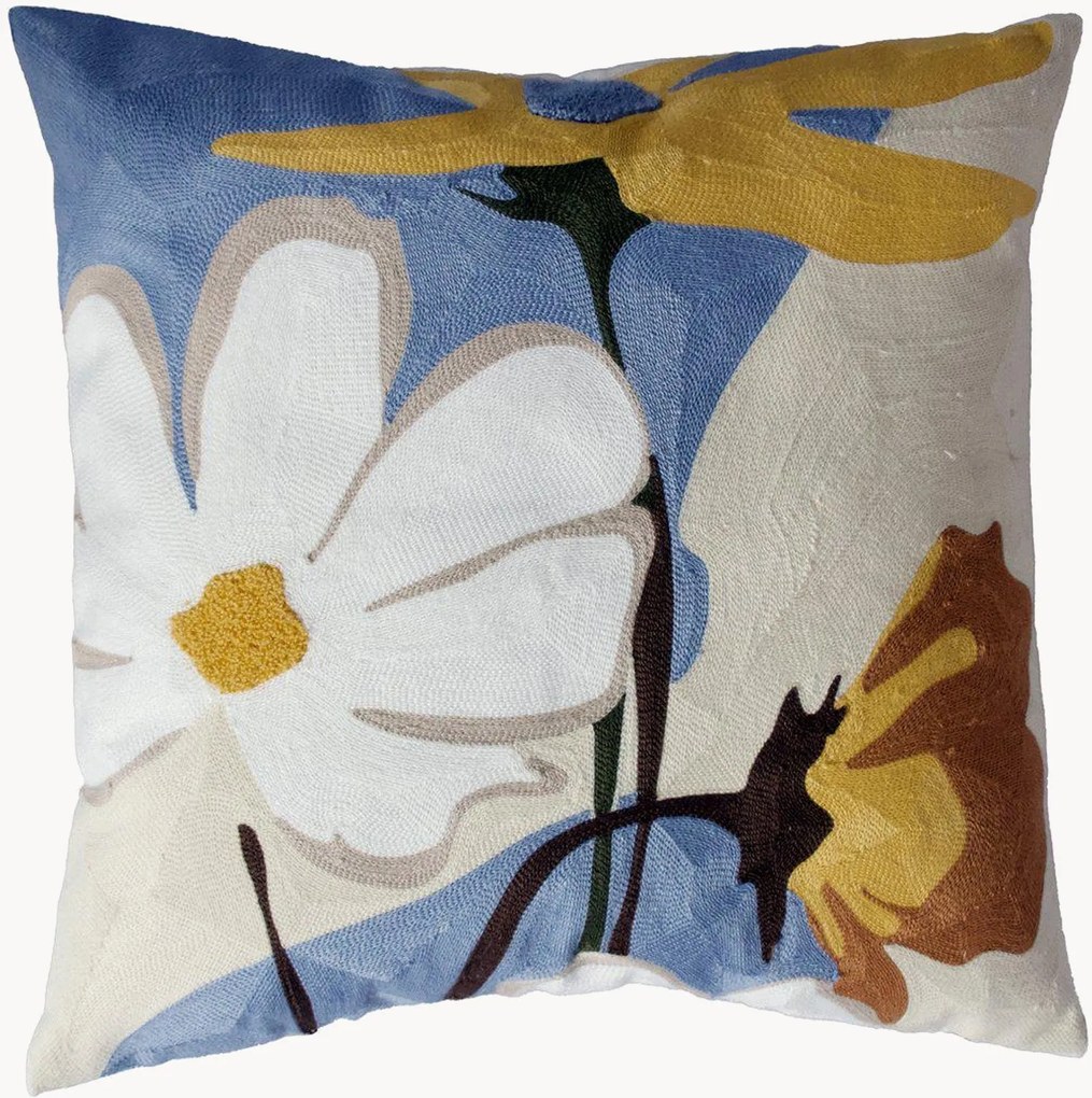 Capa de almofada bordada com design floral Signe