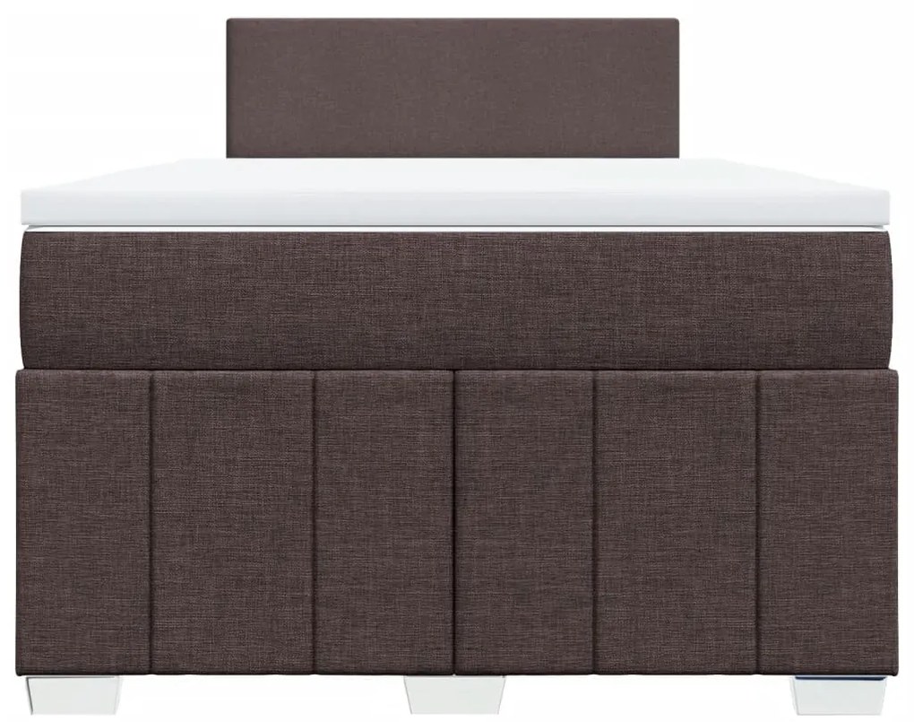 Cama boxspring com colchão 120x190 cm tecido castanho-escuro