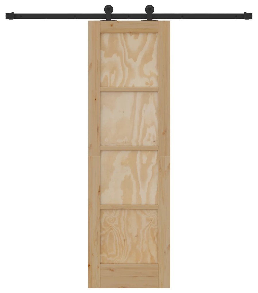 Porta Deslizante vidaXL com Conjunto de Ferragens 61x198,5 cm Madeira
