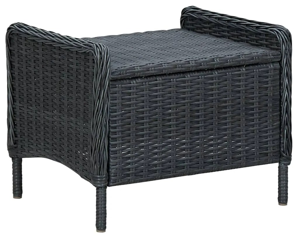5 pcs conjunto de jantar para jardim cinzento-escuro