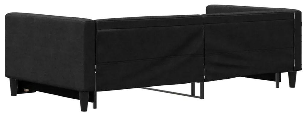Sofá-cama com gavetão 100x200 cm tecido preto